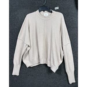 Andree by Unit Knit Sweater Women's Size M Beige Oversized Long Sleeve